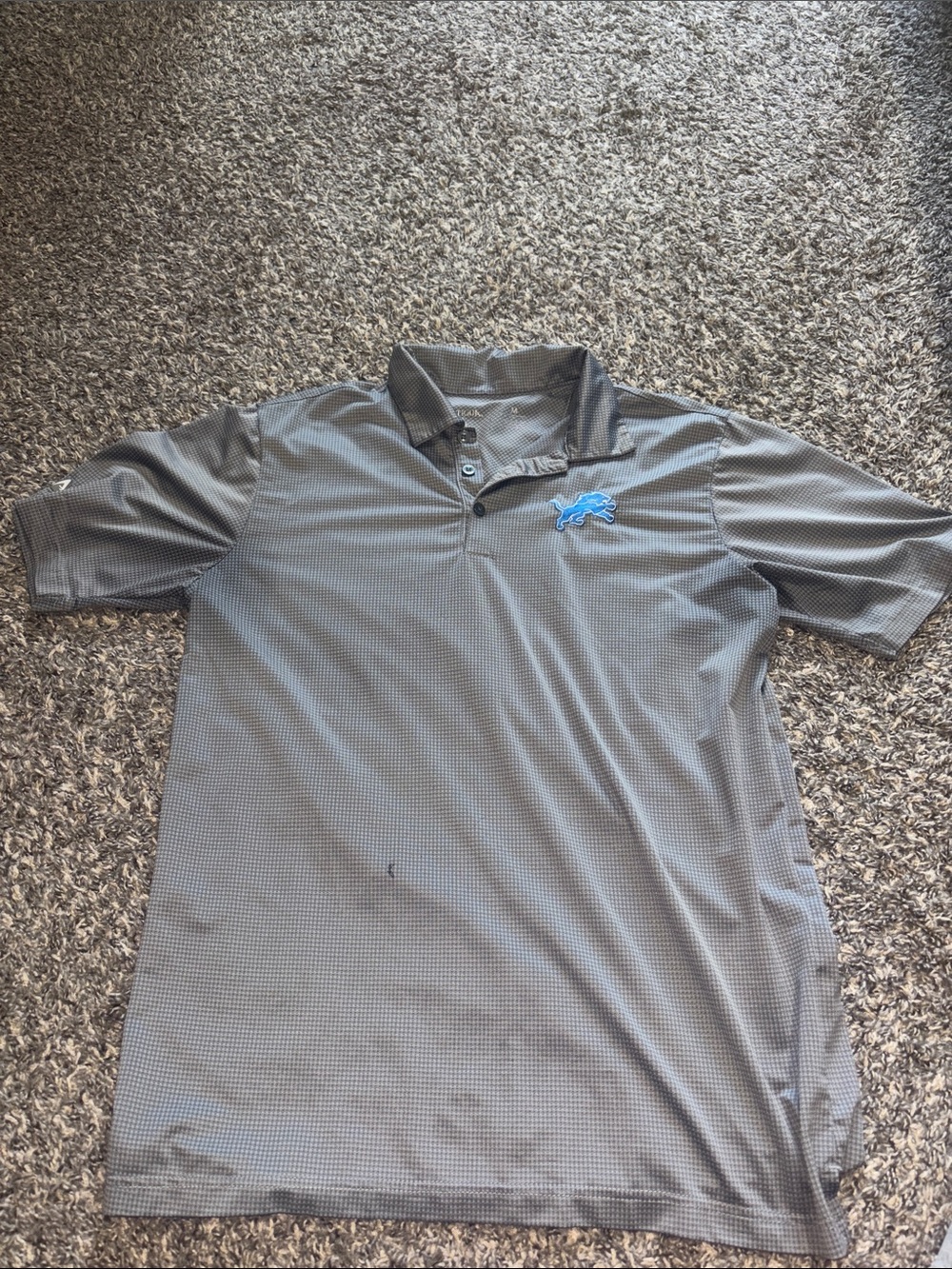 Men's Gray Detroit Lions Polo Shirt